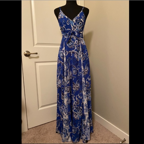SOLD - NWT Mixed Print Chiffon Maxi Dress size 0 - Picture 5 of 6